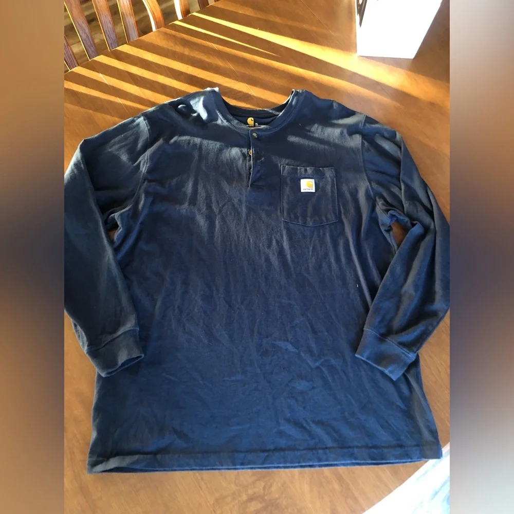 Carhartt Navy Long Sleeve Original Fit Size XL Front Pocket - Picture 1 of 3